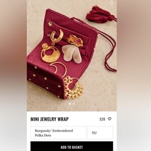 Sezane mini jewelry wrap travel pouch